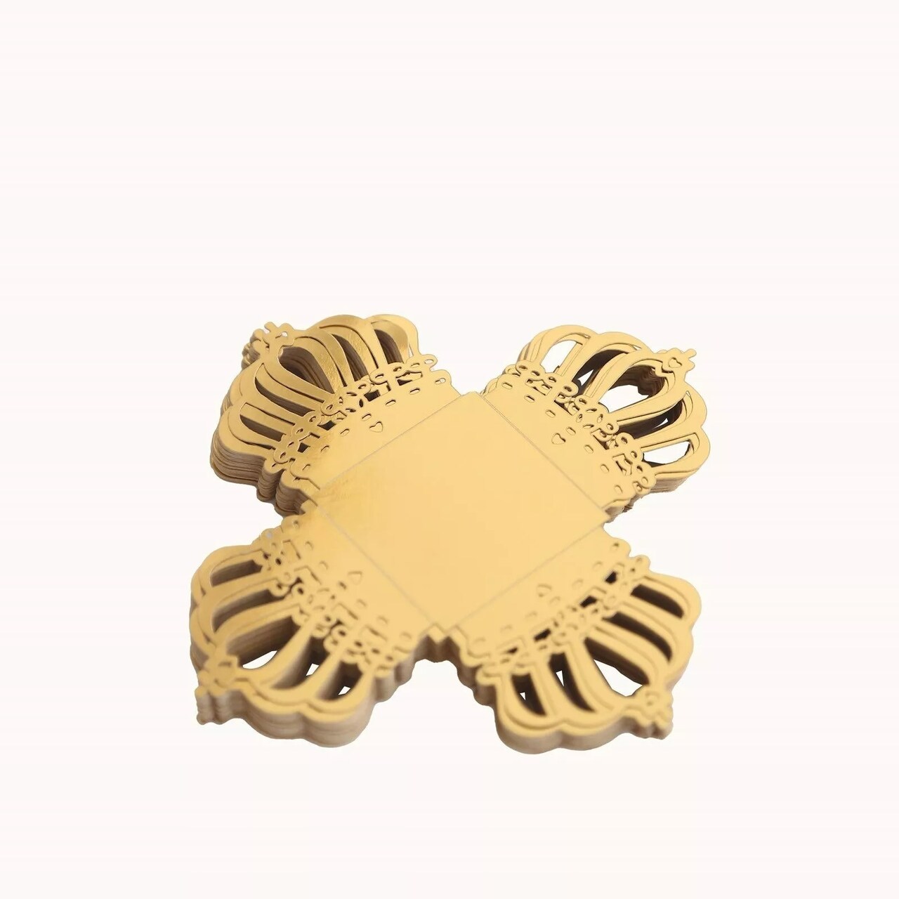 Gold 50 Metallic 4" Crown Mini Square Paper Cupcake Dessert Liners Party Events